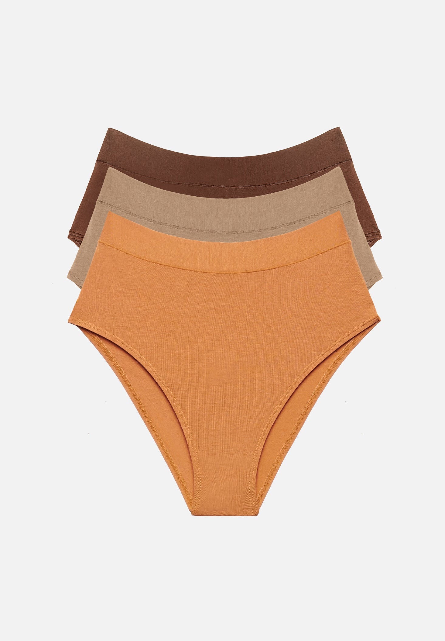 The Highwaist Pack of 3 - Modal, Caramel, , hi-res image number 0