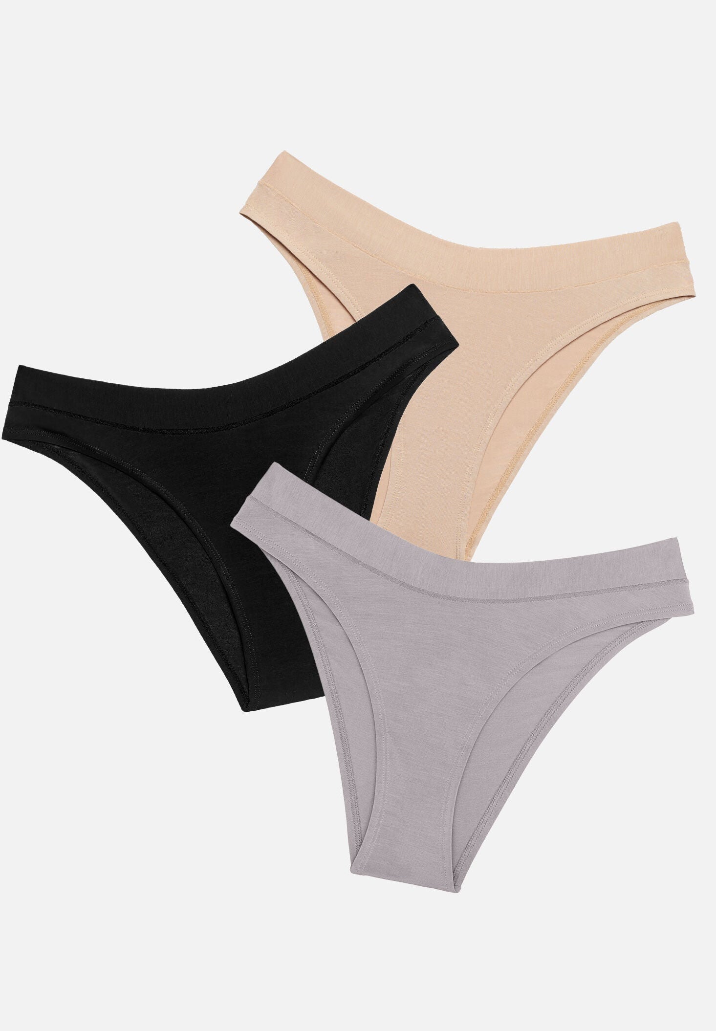 The Bikini Pack of 3 - Modal, Stone, , hi-res image number 0