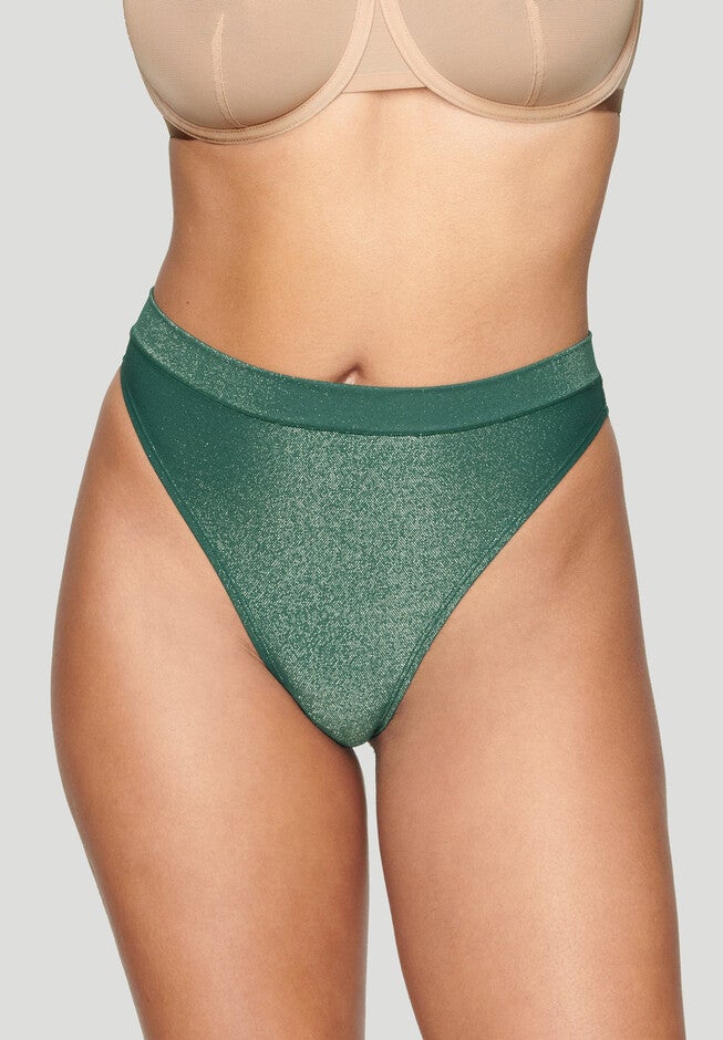The Highwaist Thong - Lurex, TEAL SPARKLE, hi-res image number null