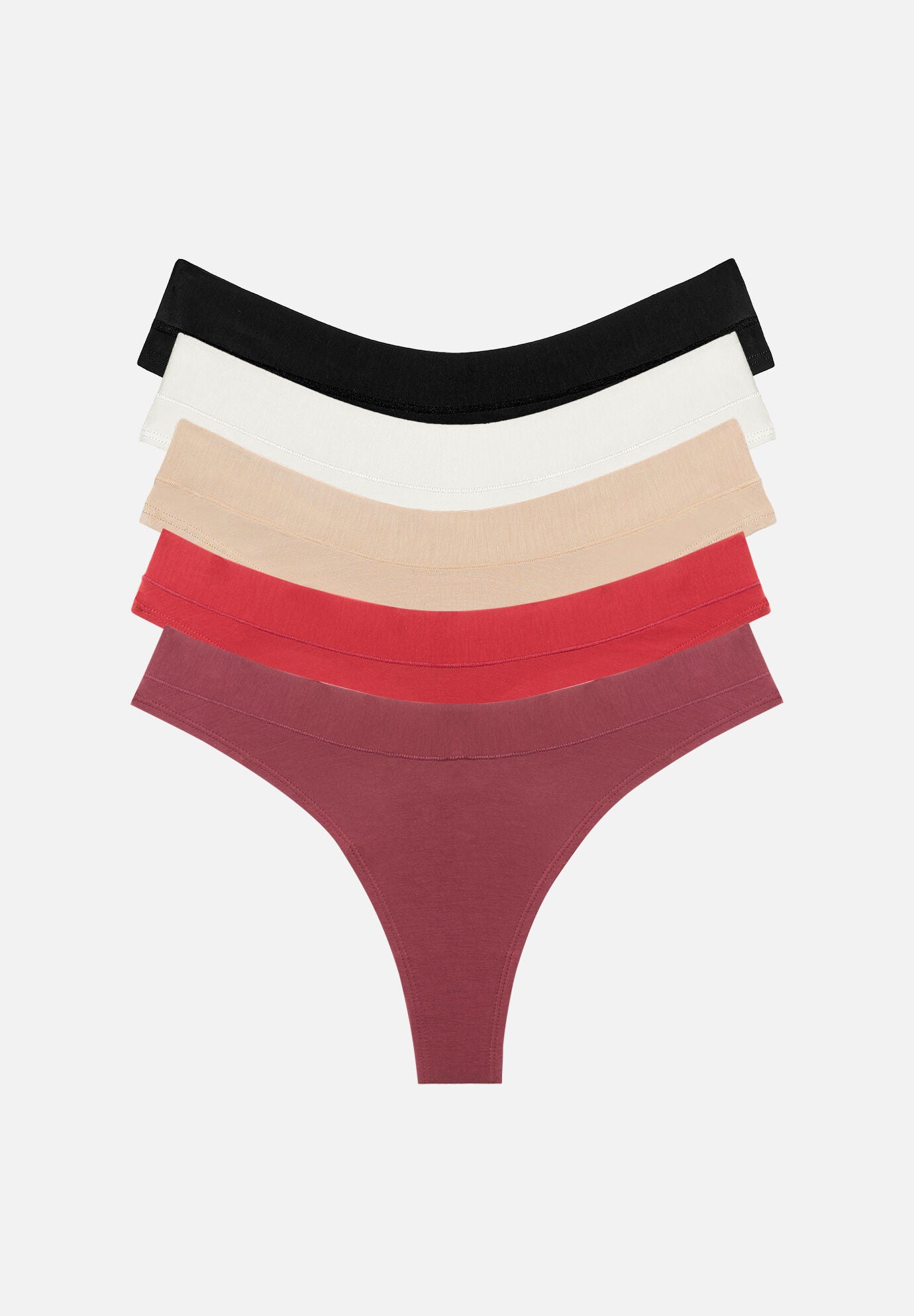 The Thong Pack of 5 - Modal, Amaryllis, , hi-res image number 0