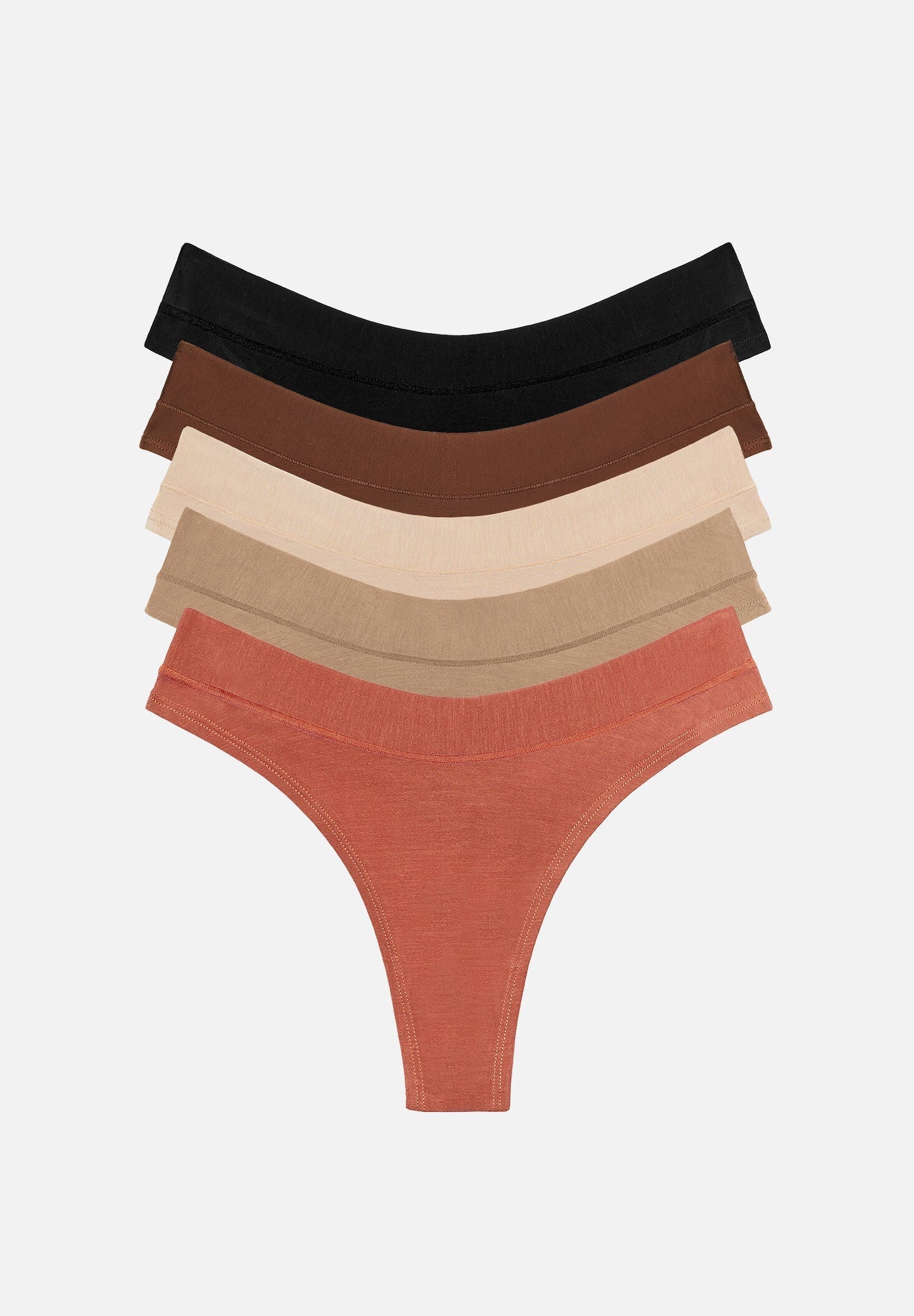 The Thong Pack of 5 - Modal, Clay, , hi-res image number 0