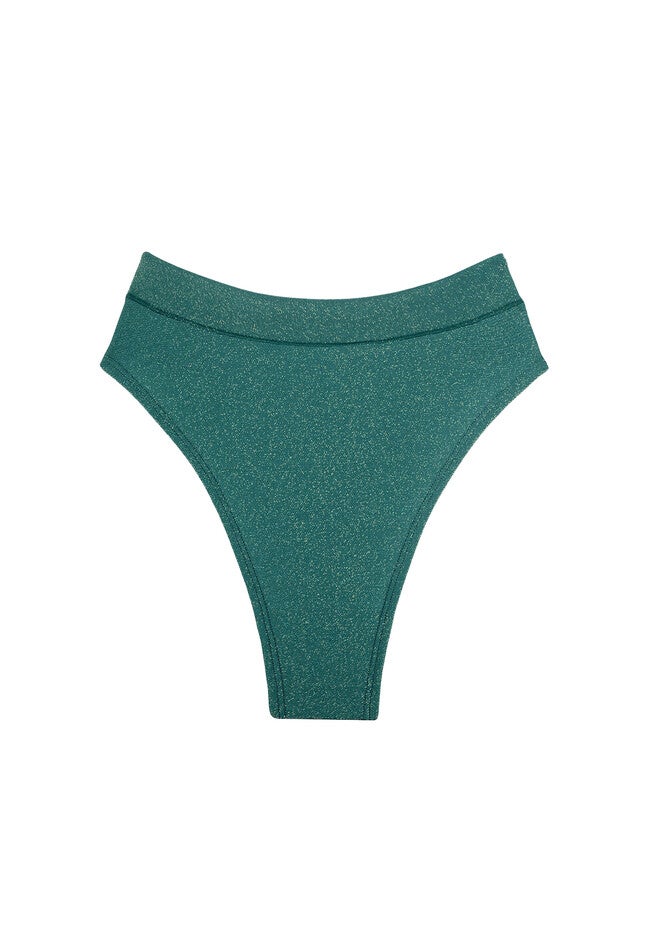 The Highwaist Thong - Lurex, TEAL SPARKLE, on-hover image number null