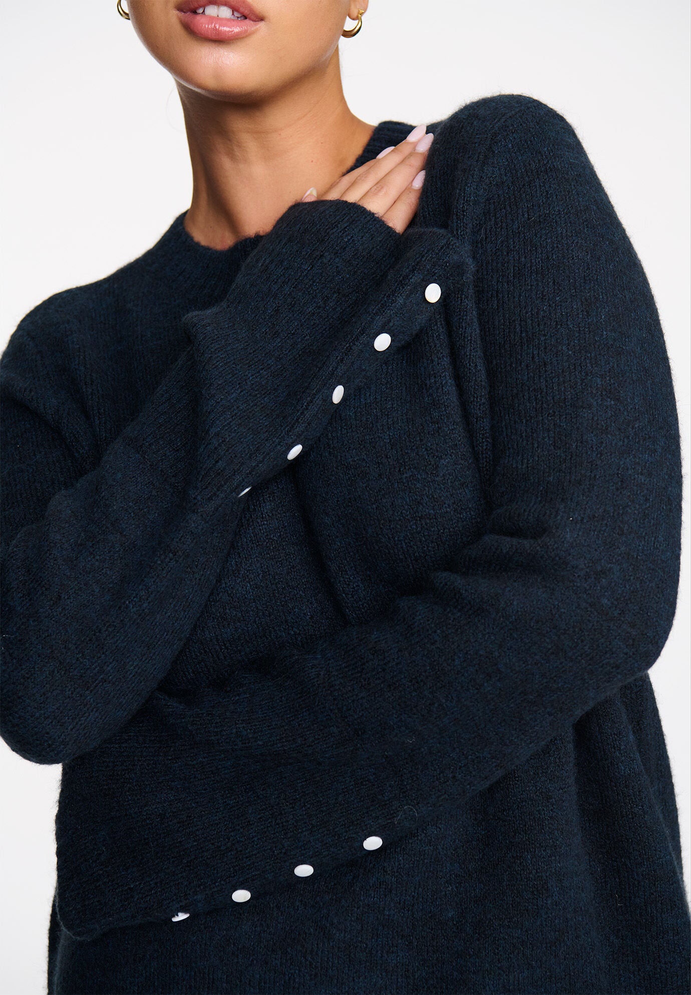 The Crewneck Sweater- Jersey Knit, OCEAN, alternate image number 4