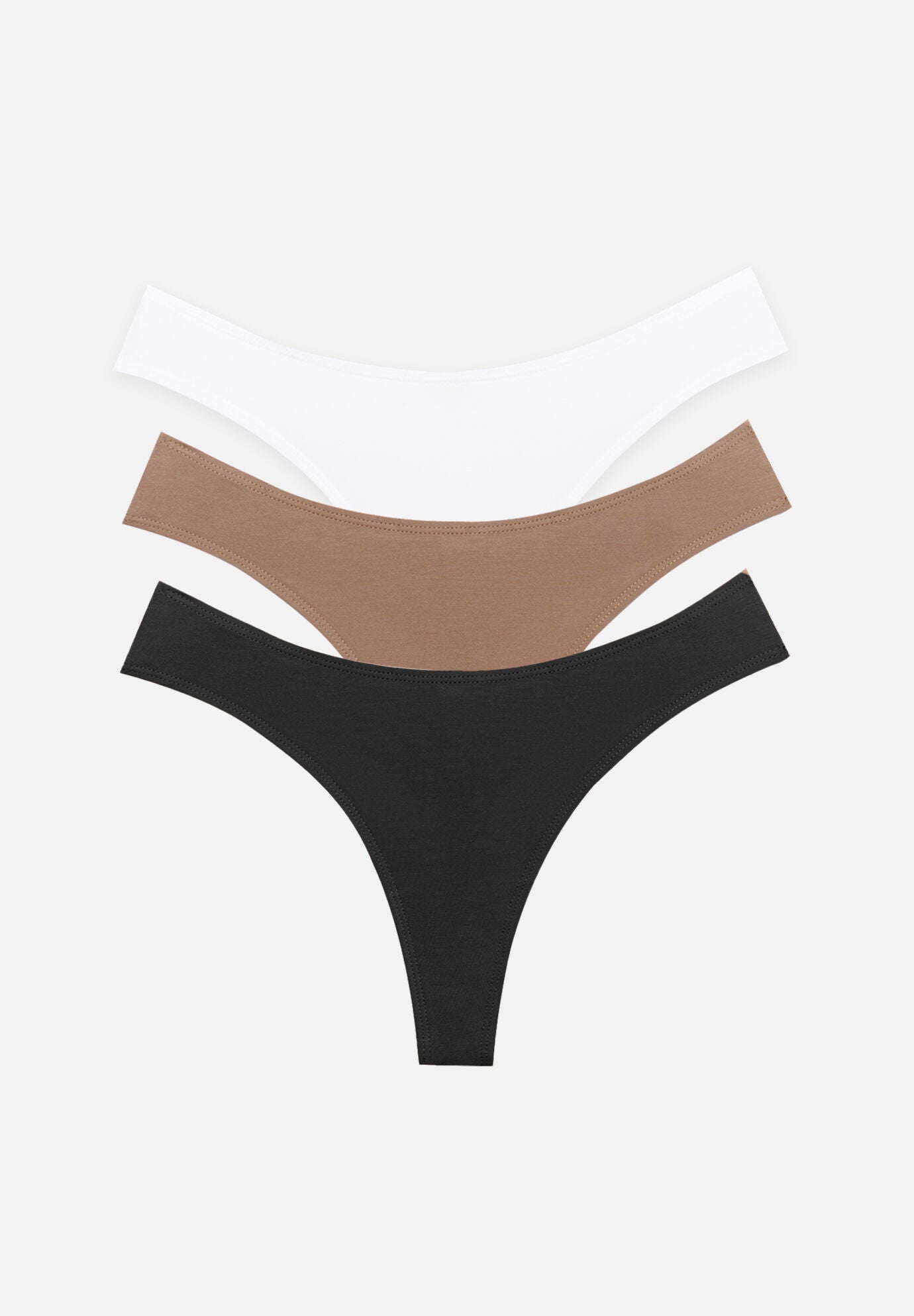 The Thong&nbsp;Pack of 3 &ndash; Cotton, Black, , hi-res image number 0