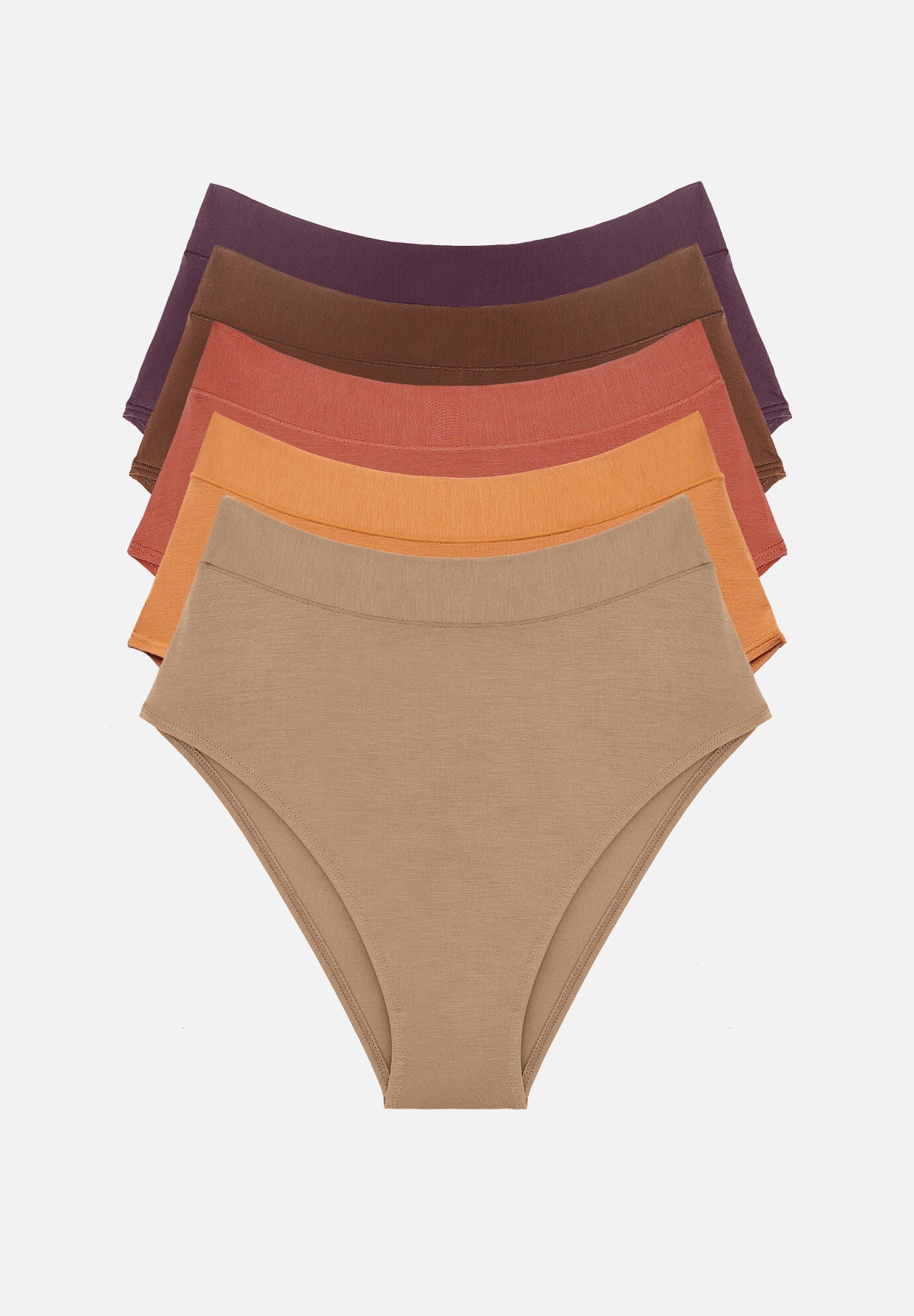 The Highwaist Pack of 5 -Modal, Autumn Edit, , hi-res image number 0