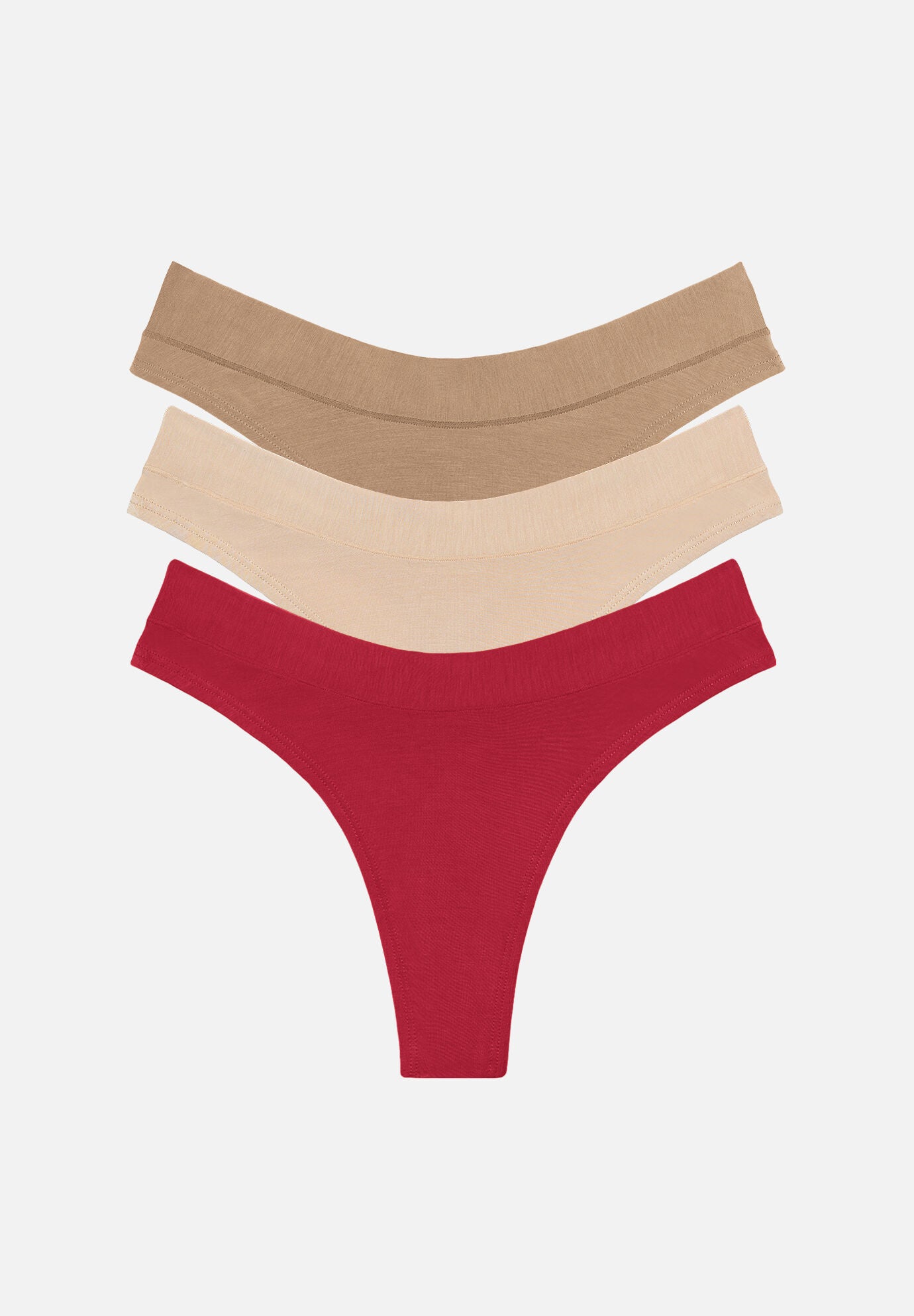 The Thong Pack of 3- Modal, Scarlet, , hi-res image number 0