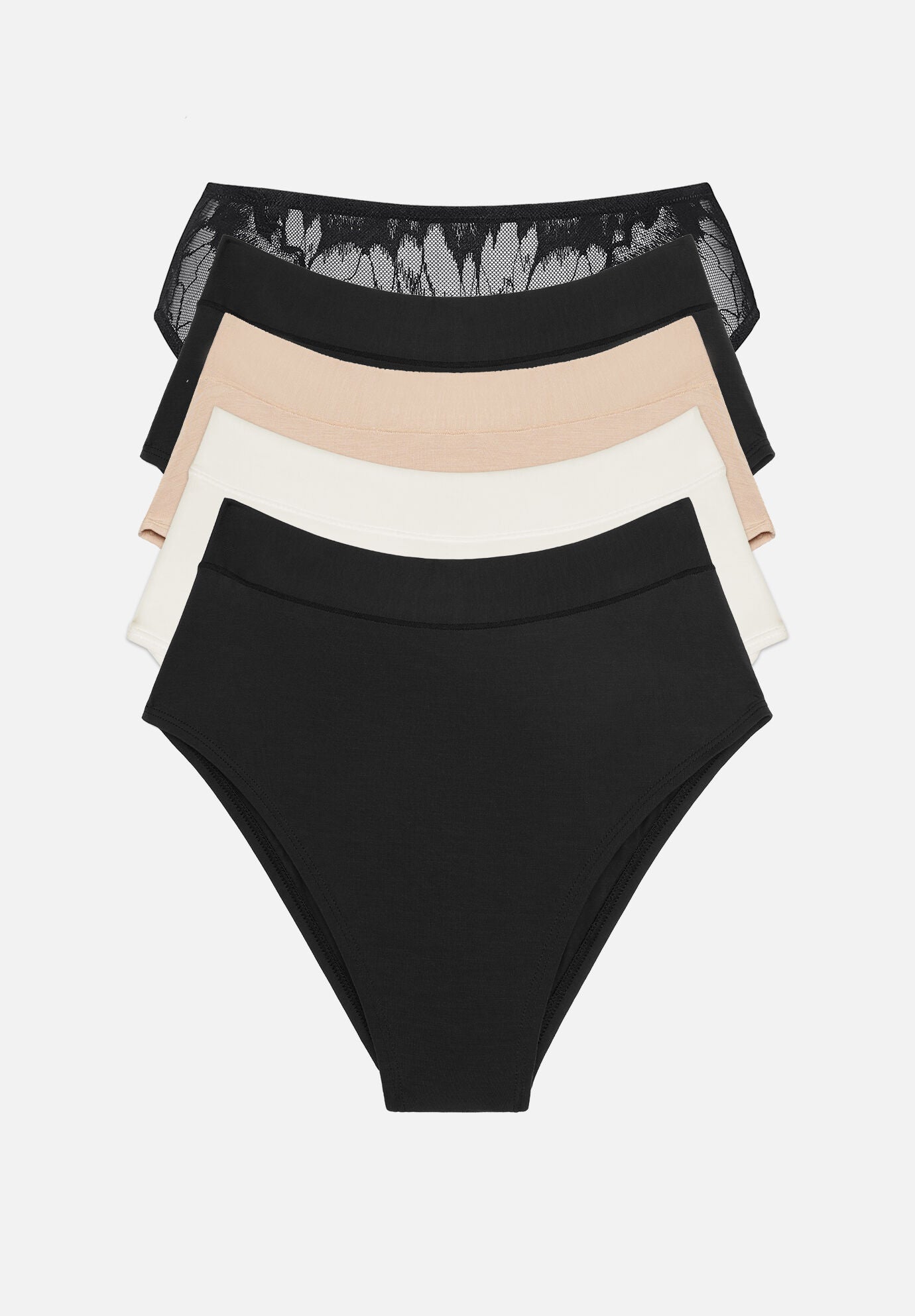 The Highwaist Pack of 5- Floral Lace