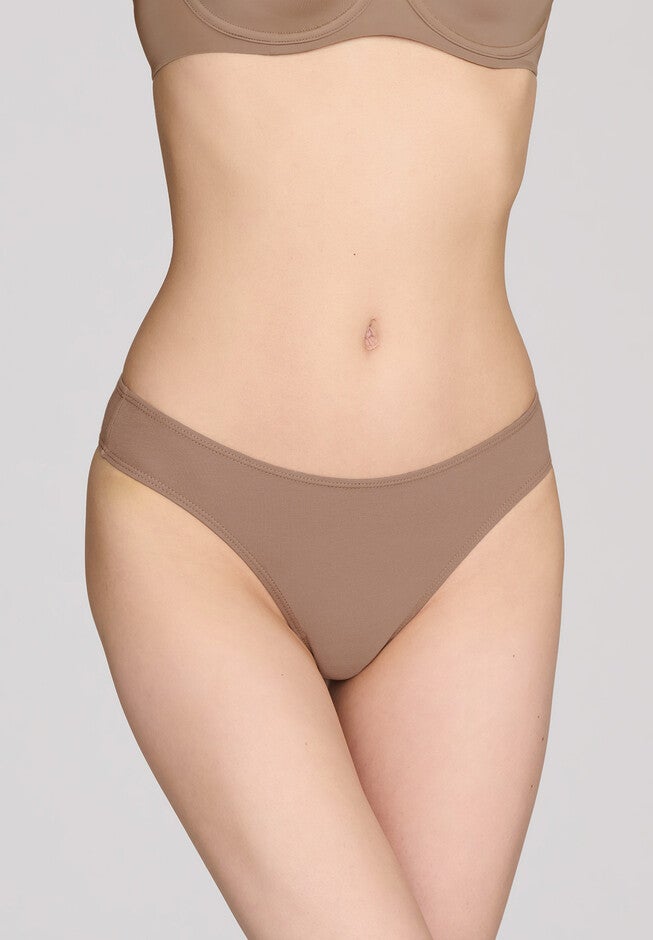 The Thong- Cotton, TAUPE, hi-res image number null