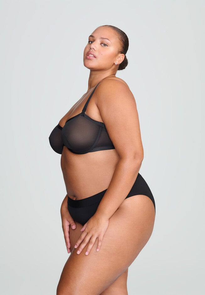 The Balconette - Mesh, BLACK, alternate image number null