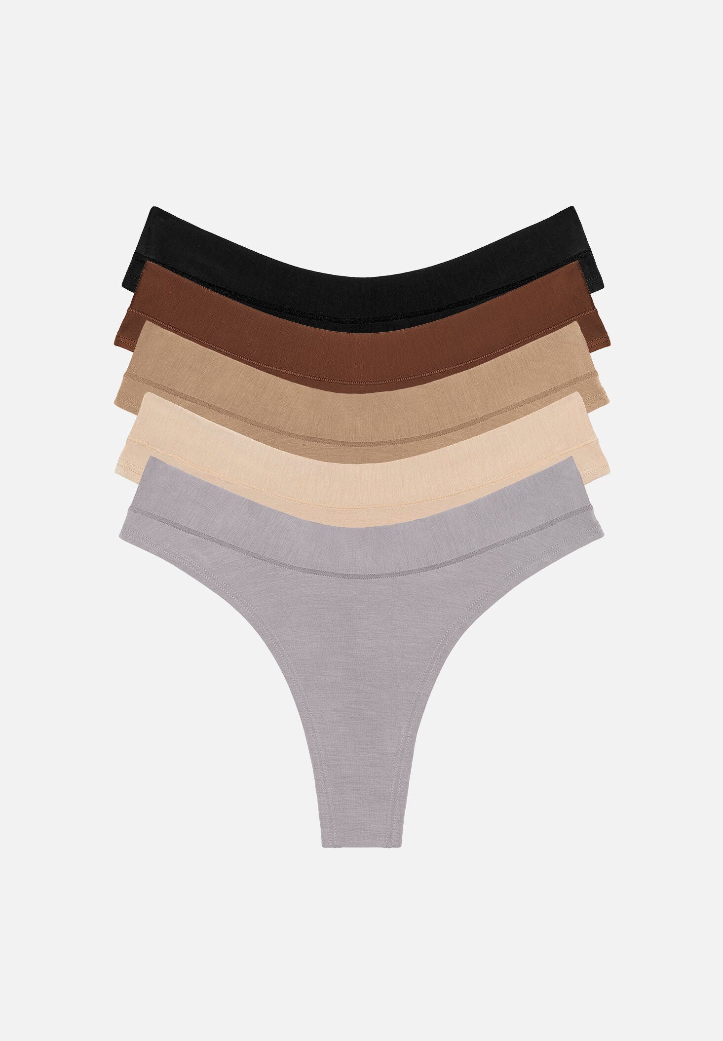 The Thong Pack of 5 - Modal, Stone, , hi-res image number 0