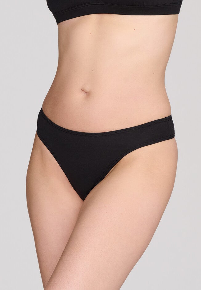 The Thong- Cotton, BLACK, hi-res image number null