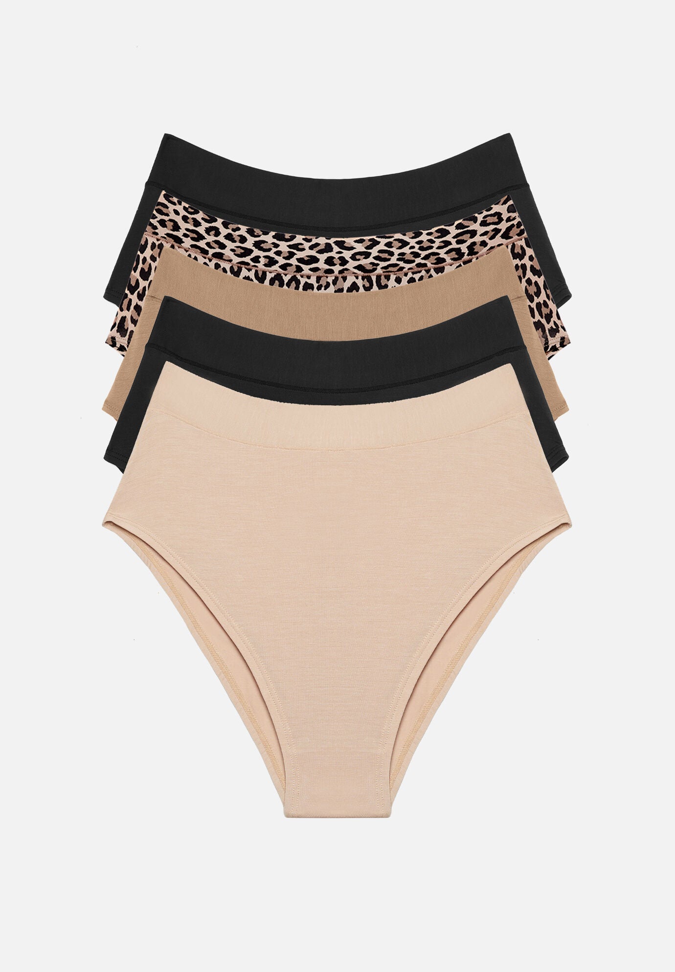 The Highwaist Pack of 5 &ndash; Modal, Iconic Leopard, , hi-res image number 0