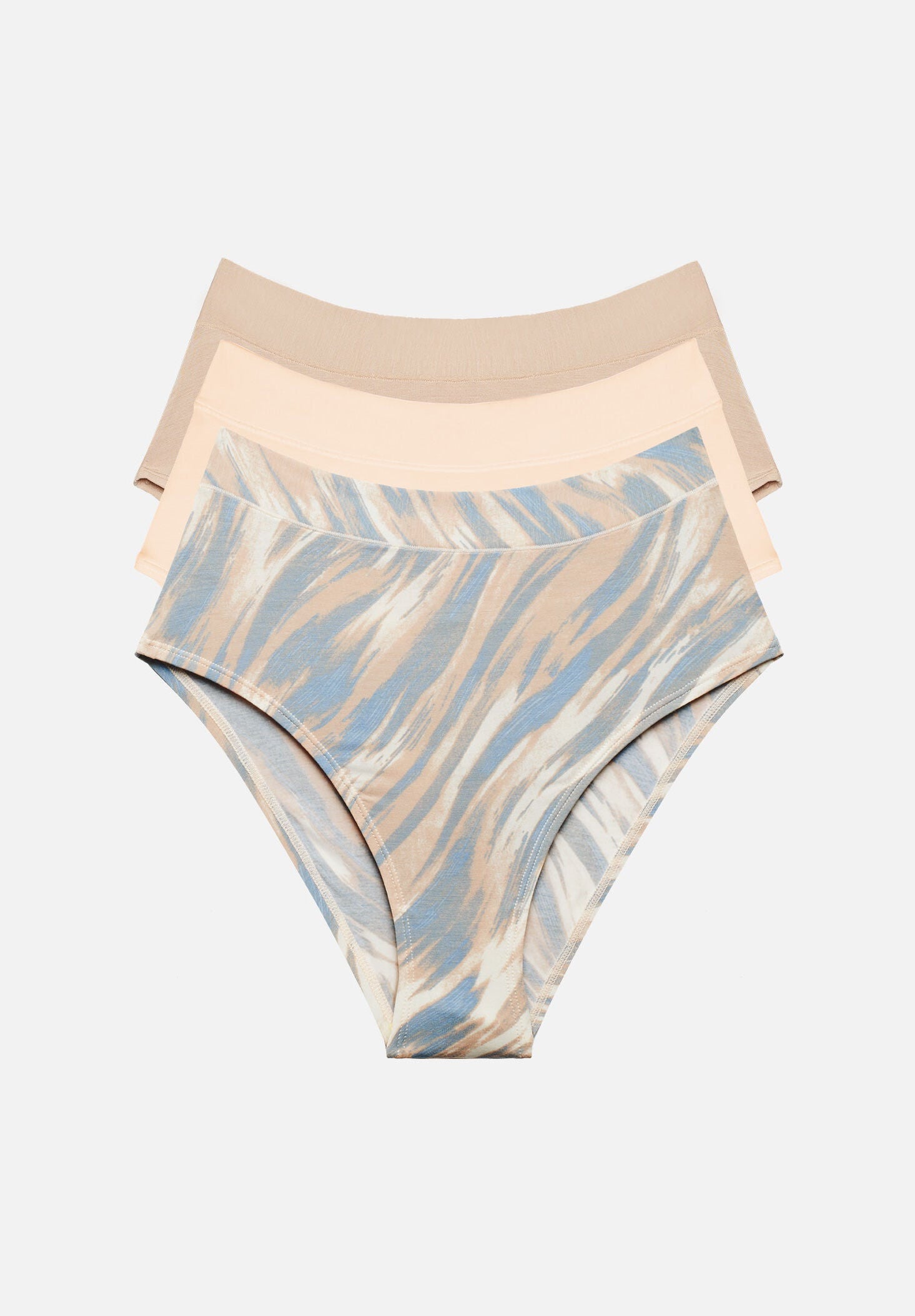 The Highwaist Pack of 3 - Modal, Brush Print, , hi-res image number 0