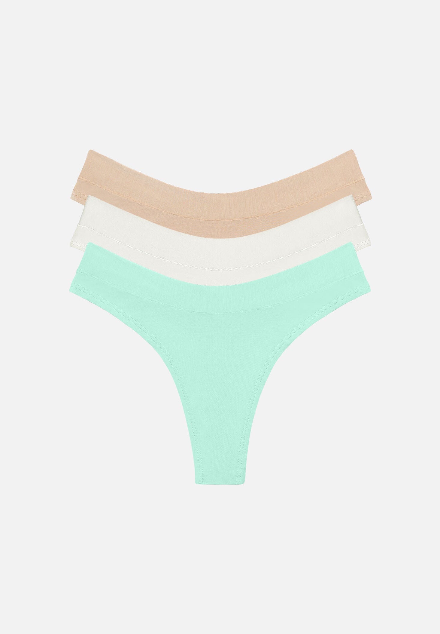 The Thong Pack of 3 - Modal, Aqua, , hi-res image number 0