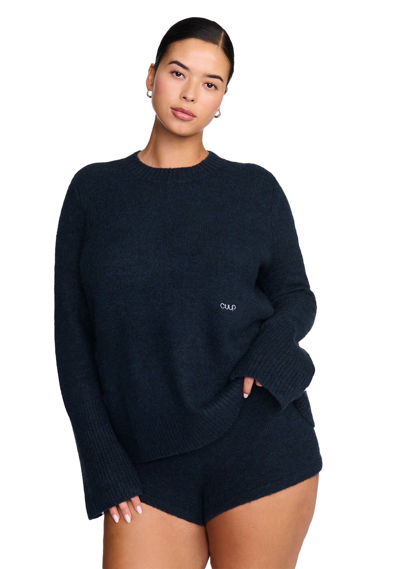 The Crewneck Sweater- Jersey Knit, OCEAN, on-hover image number 1