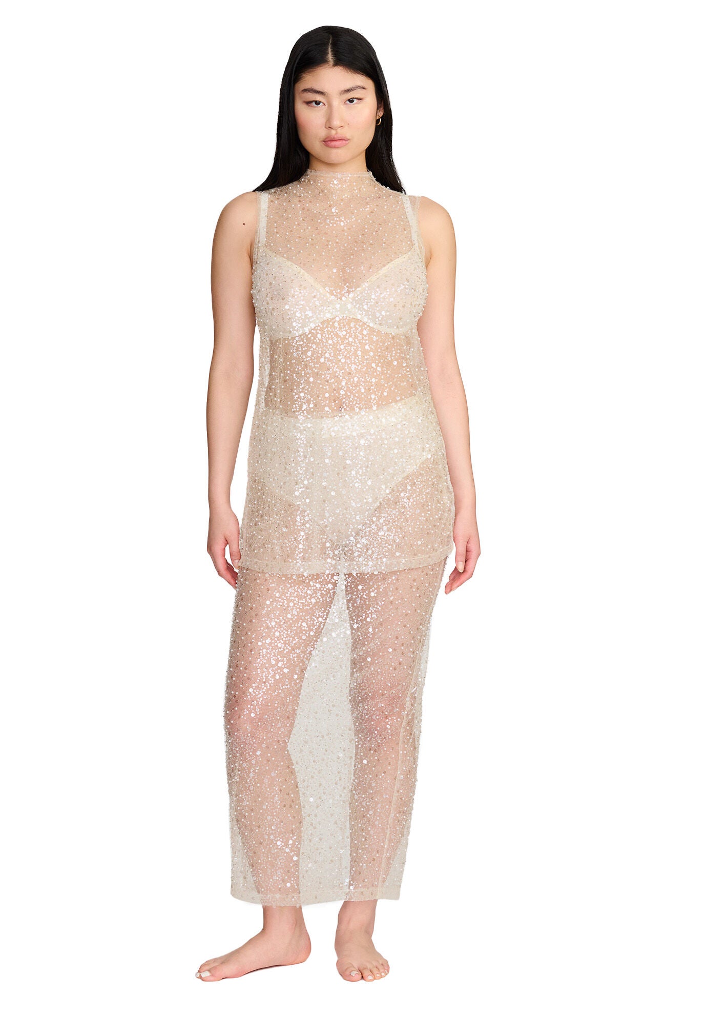  The Long Skirt- Sequin, PEARL, on-hover image number 1