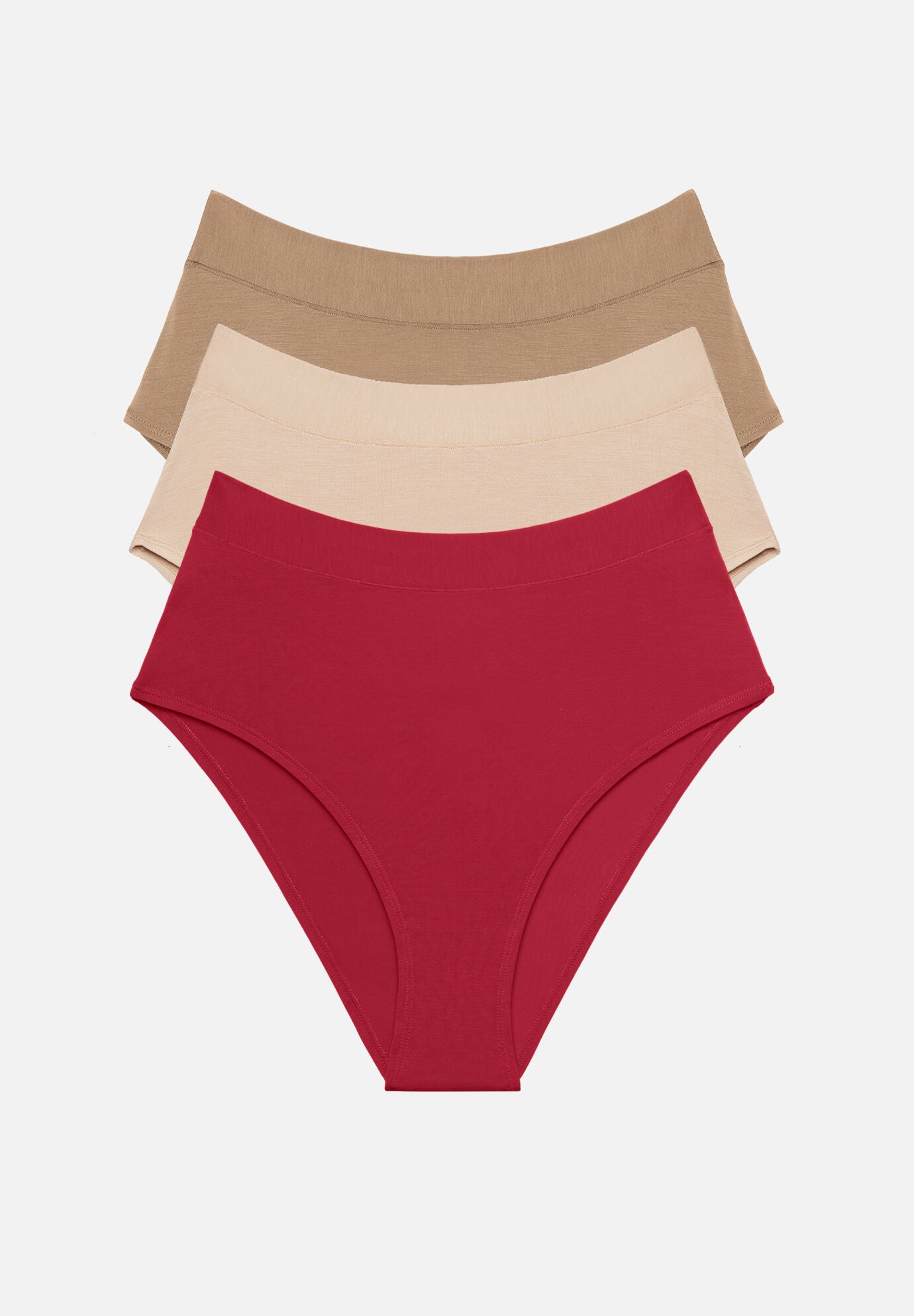 The Highwaist Pack of 3- Modal, Scarlet, , hi-res image number 0