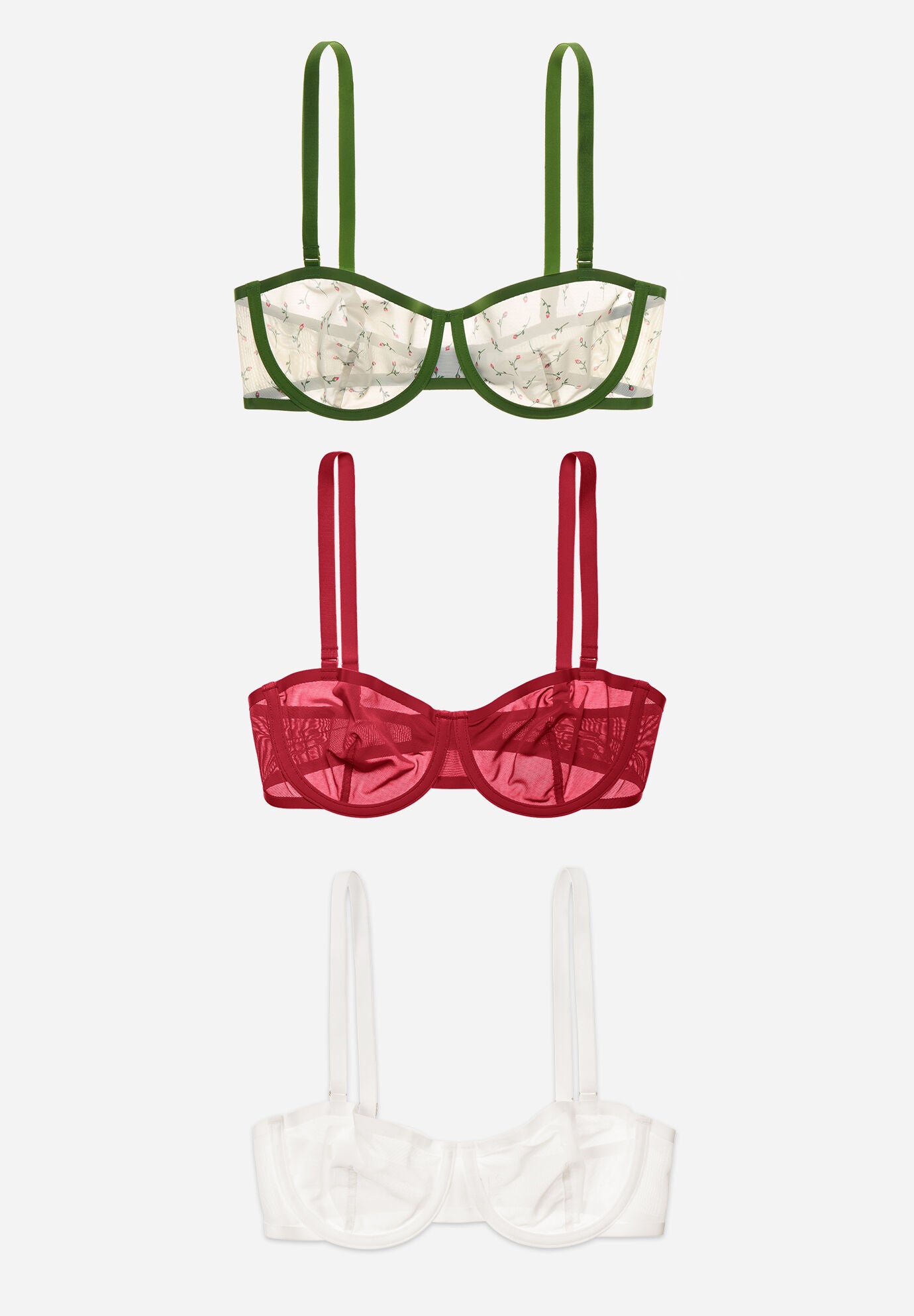 The Balconette 3 Pack- Watercolor Floral, , hi-res image number 0