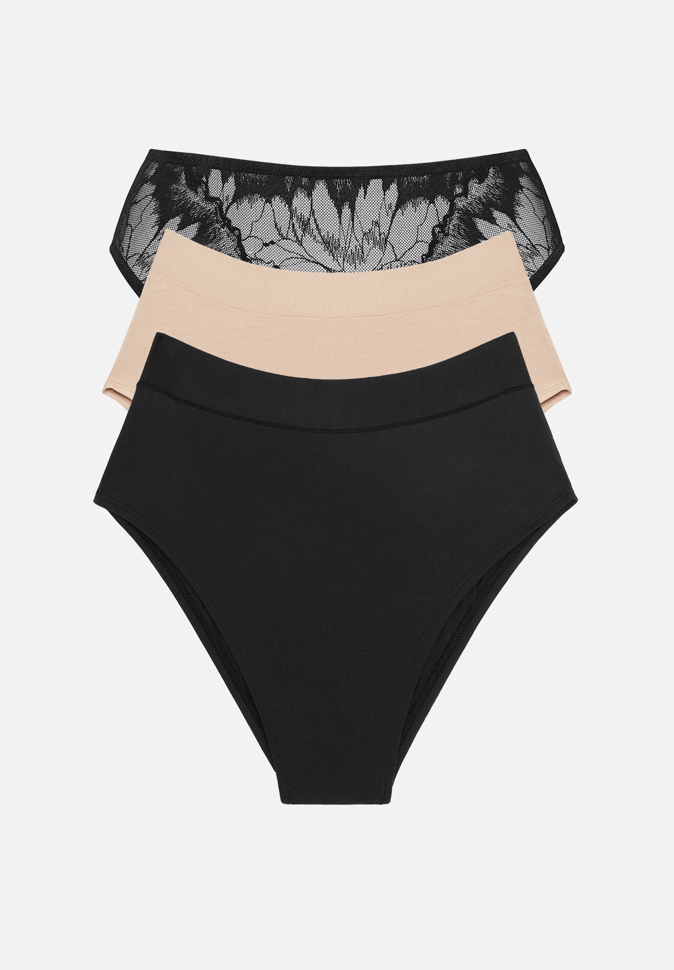 The Highwaist Pack of 3- Floral Lace, , hi-res image number 0