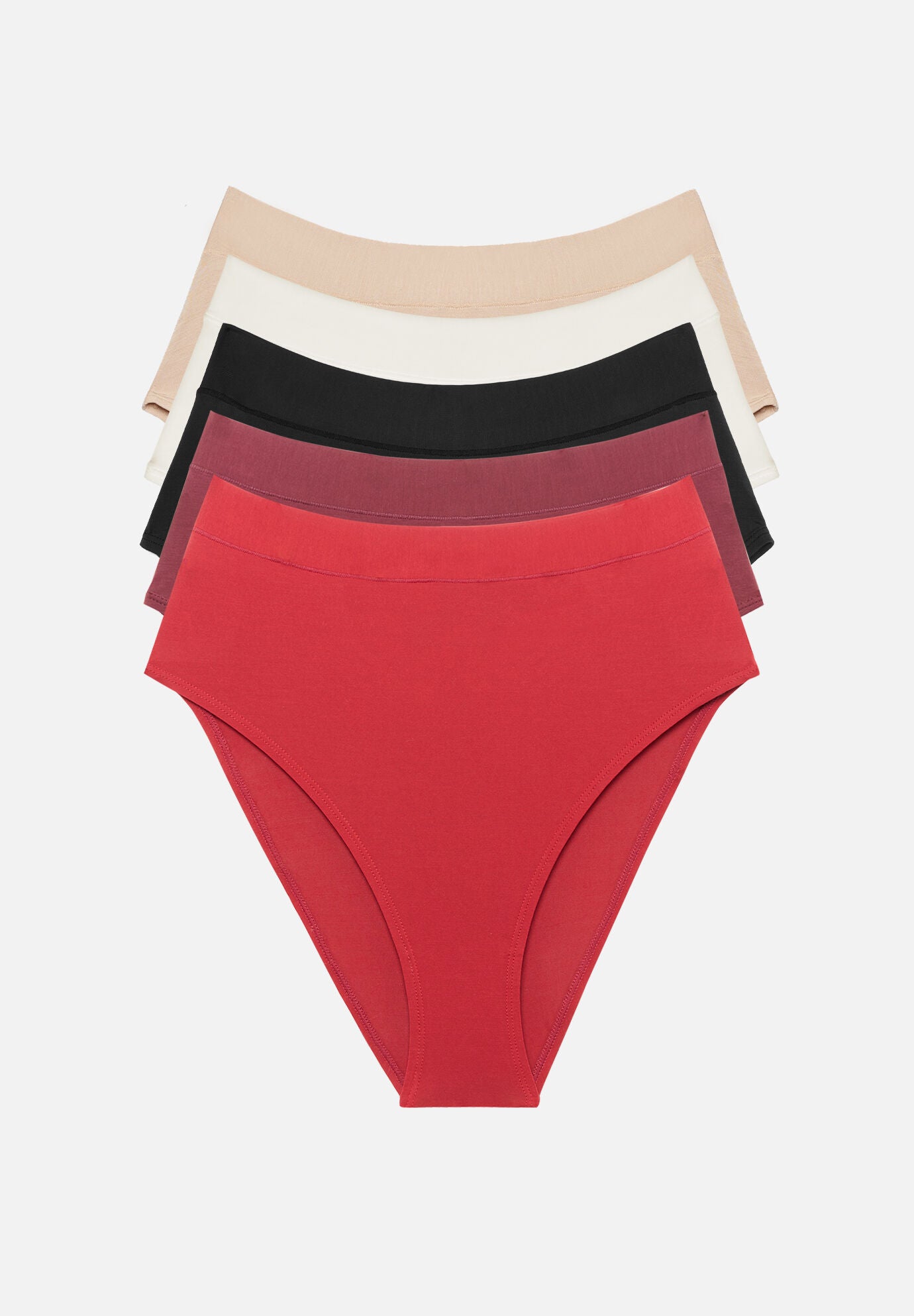 The Highwaist Pack of 5 - Modal, Amaryllis, , hi-res image number 0