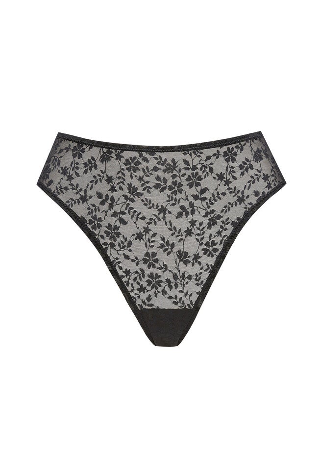 The Highwaist - Botanical Lace, BLACK, on-hover image number null