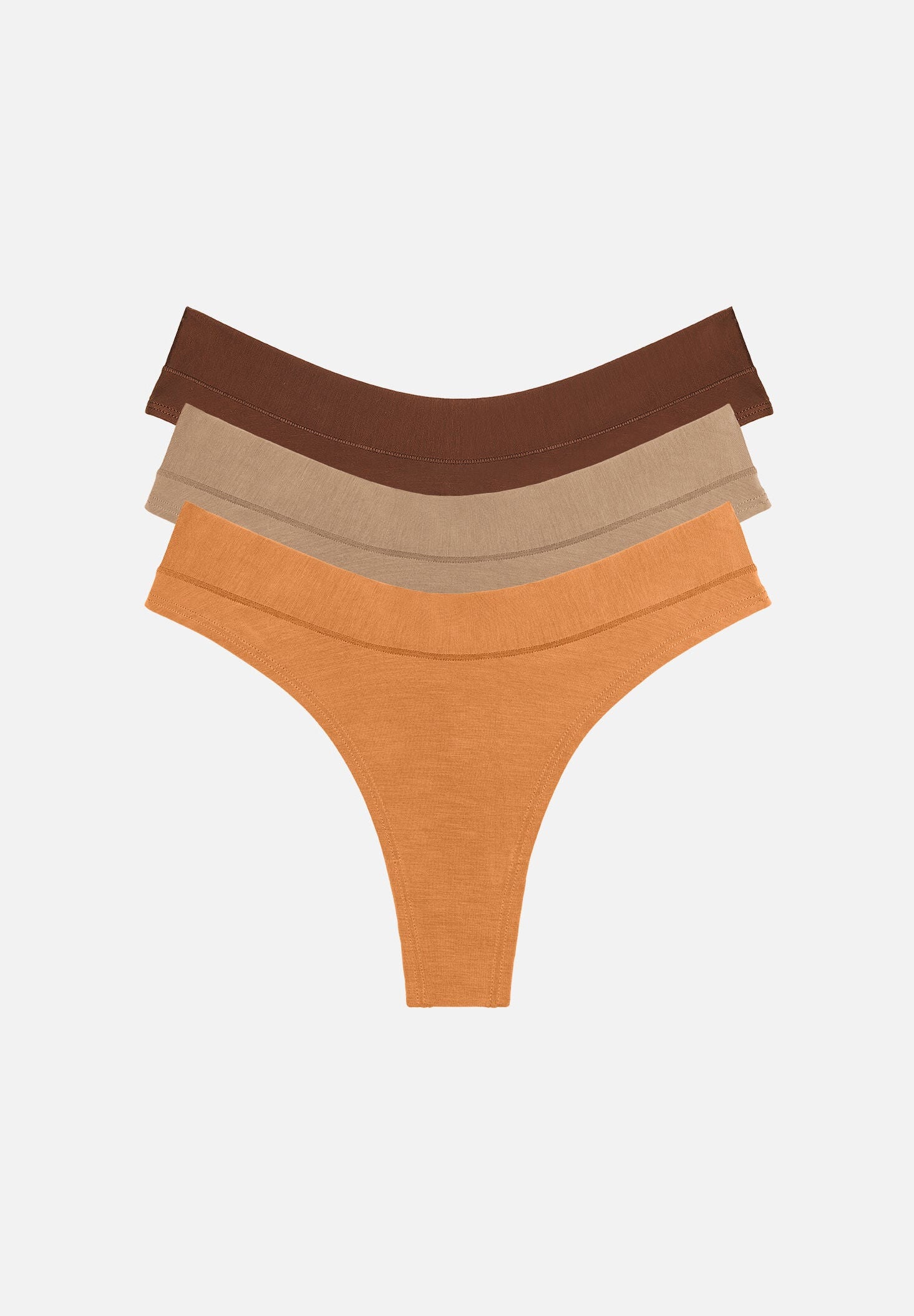 The Thong Pack of 3 - Modal, Caramel, , hi-res image number 0