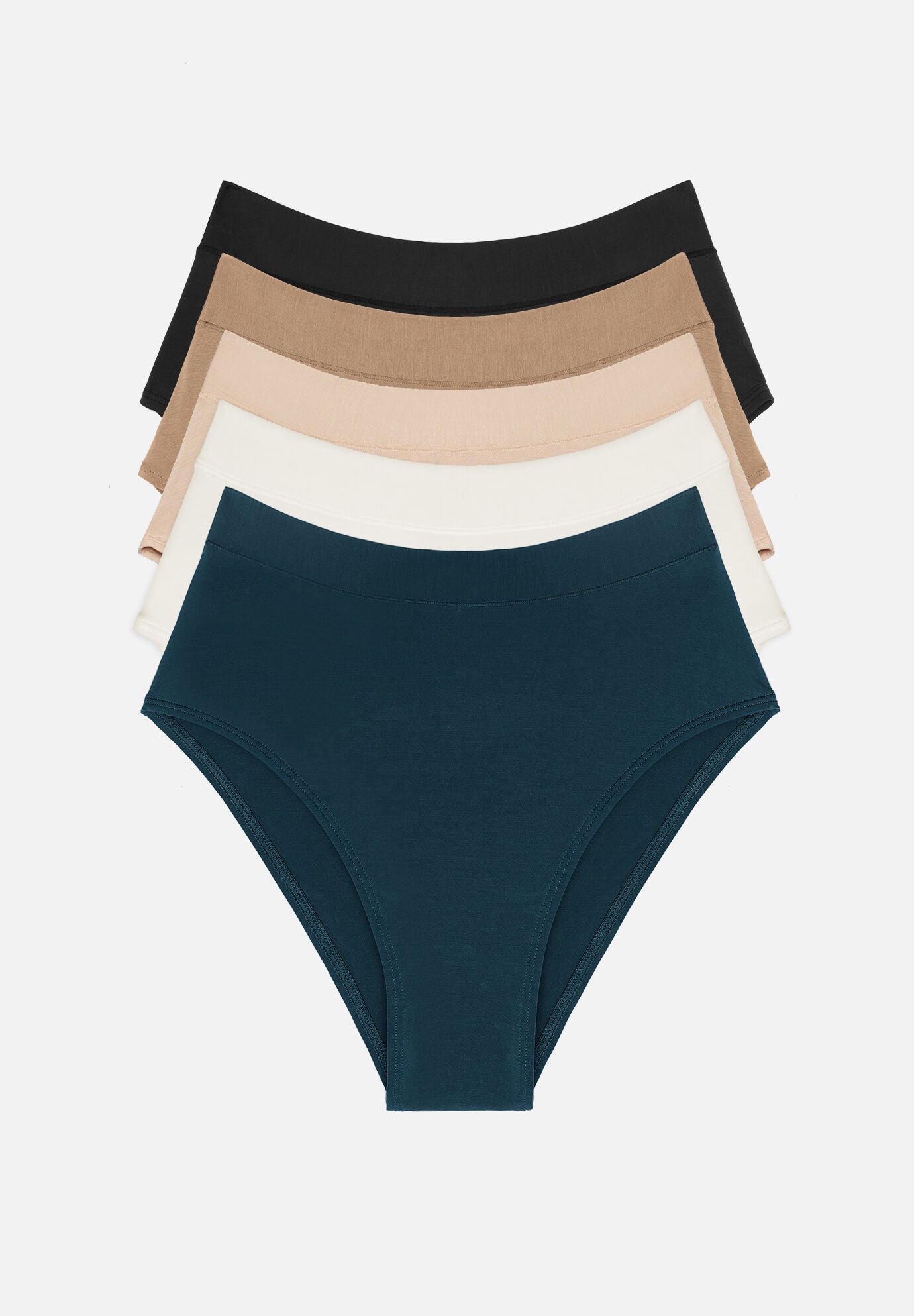 The Highwaist Pack of 5 -Modal, Ocean, , hi-res image number 0