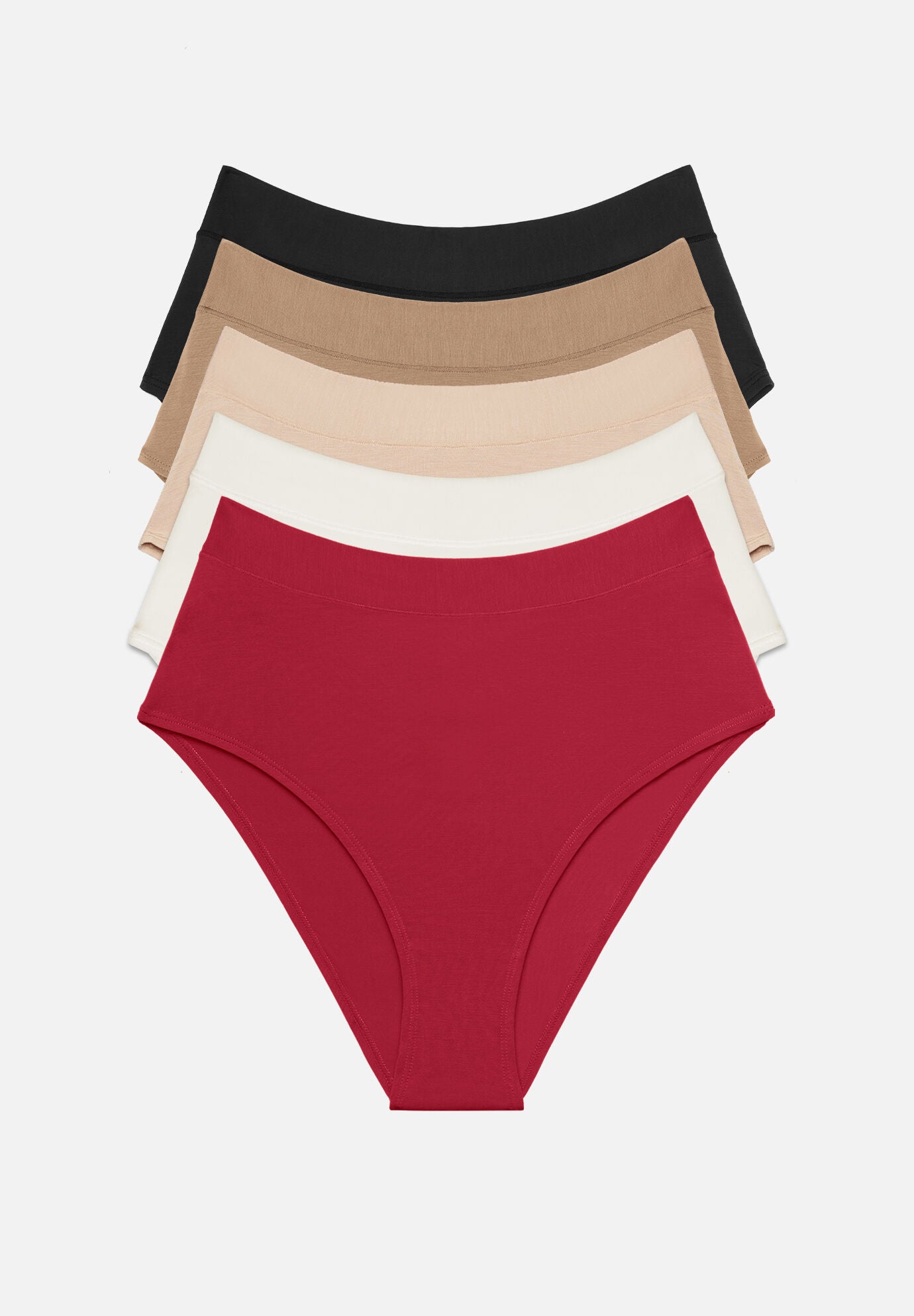 The Highwaist Pack of 5 -Modal, Scarlet, , hi-res image number 0