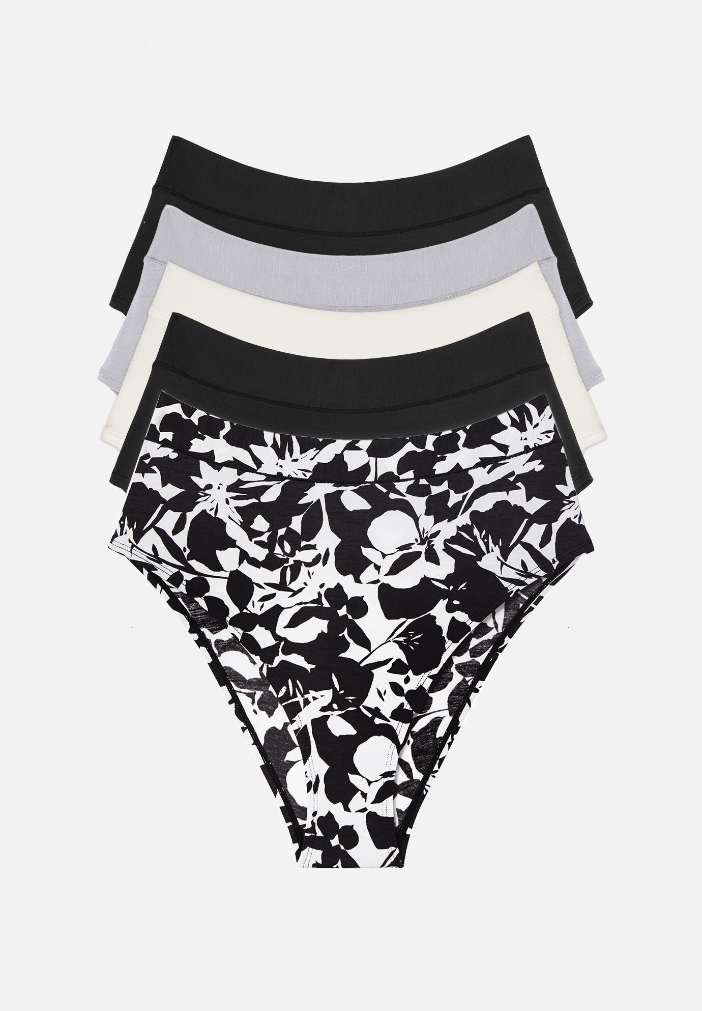 The Highwaist Pack of 5 -Modal, Graphic Floral, , hi-res image number 0