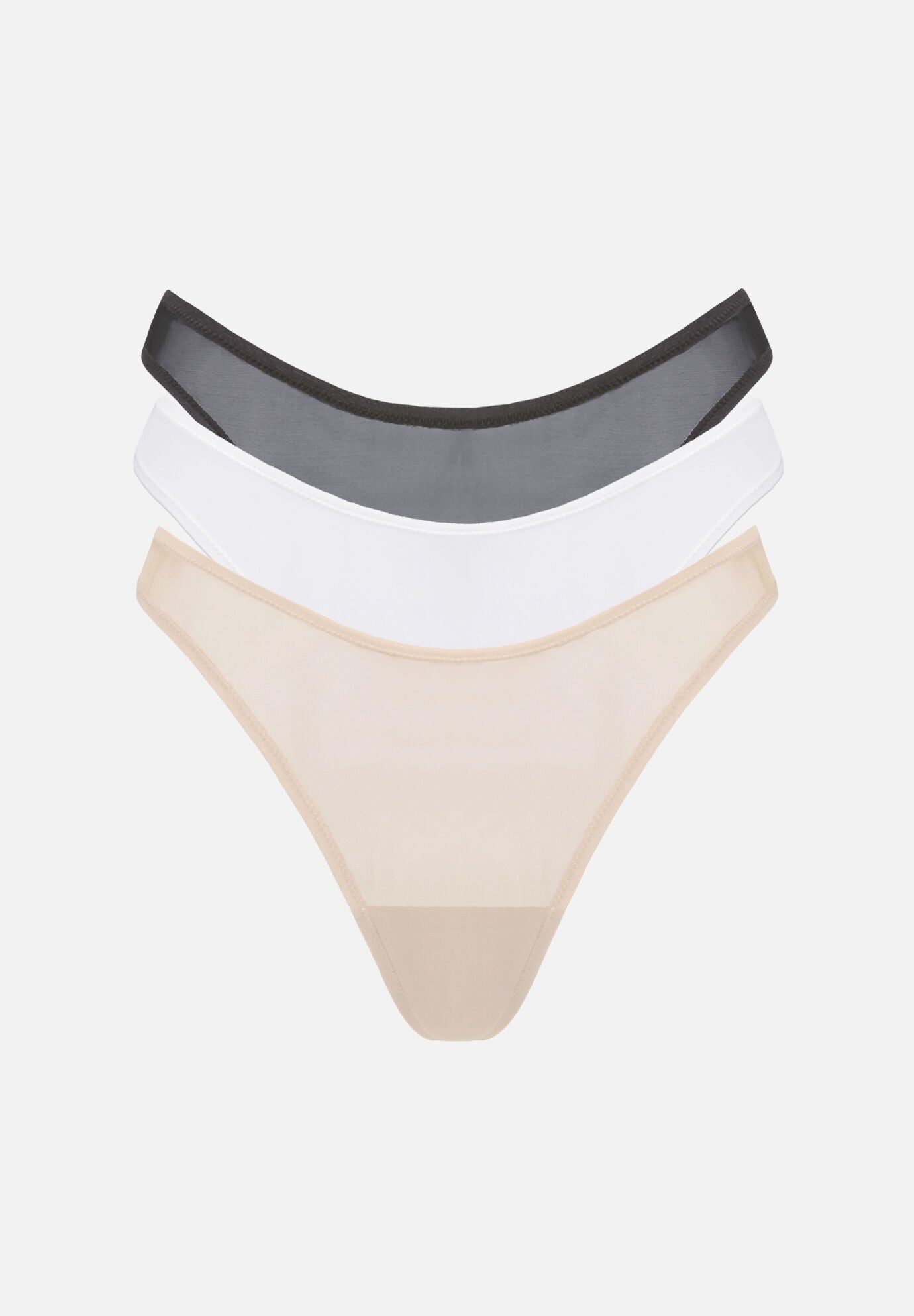 The Thong Pack of 3 - Mesh, Black & Salt, , hi-res image number 0