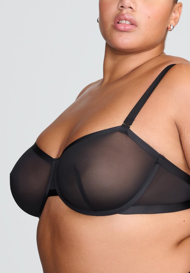 The Balconette - Mesh, BLACK, alternate image number null