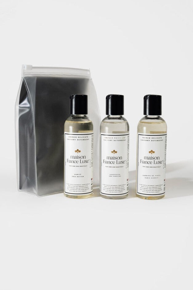 Luxe Laundry Detergent Sample Trio, Unscented Paris Gardens Karite / Light Yellow, hi-res image number null