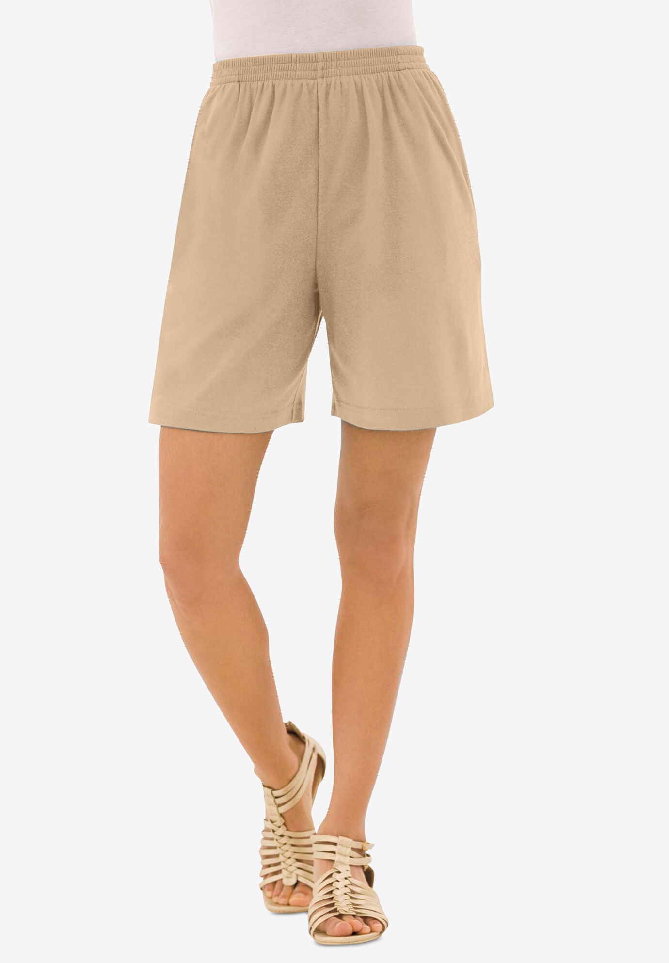 Plus Size Soft Knit Pull-On Short