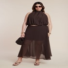 Semi-Sheer Chiffon Circle Skirt image number null