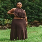 Semi-Sheer Chiffon Circle Skirt image number null