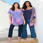 Plus Size Ultra Drape V-Neck Swing Tunic Top image number null