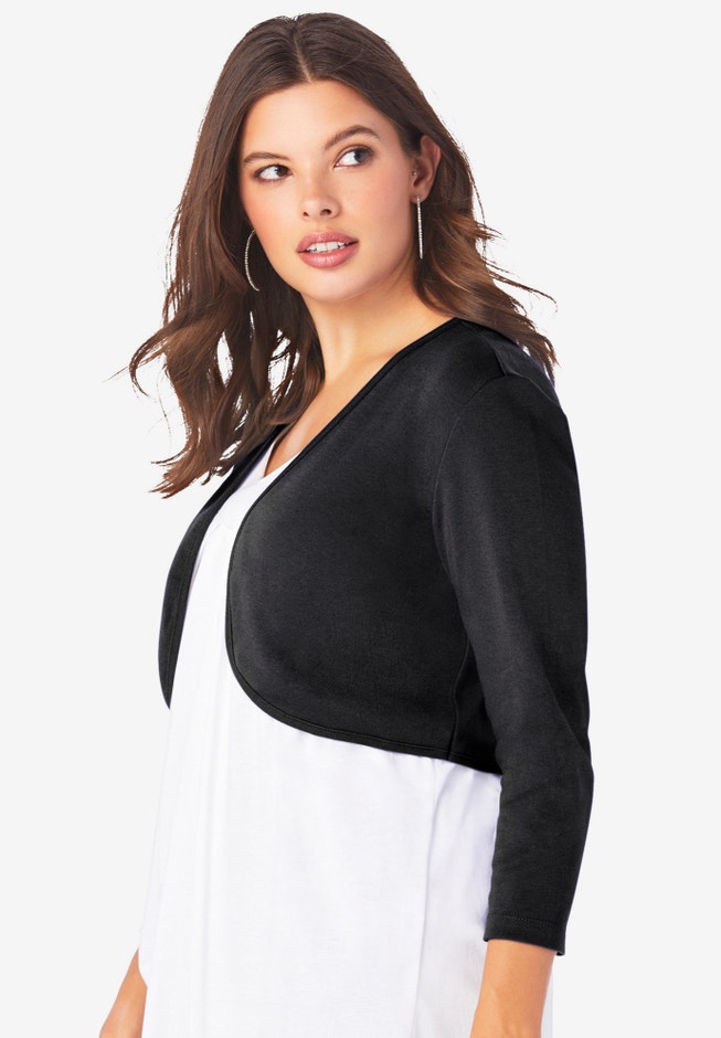 Bolero Cardigan with Three Quarter Sleeves image number 2