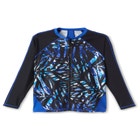 Chlorine Resistant Long-Sleeve Colorblock Swim Tee image number null