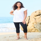 Plus Size Cotton Ultimate Flutter Sleeve Sweetheart Tee image number null