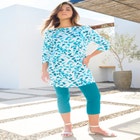 Plus Size Cotton Ultimate Boatneck Tunic with Side Slits image number null