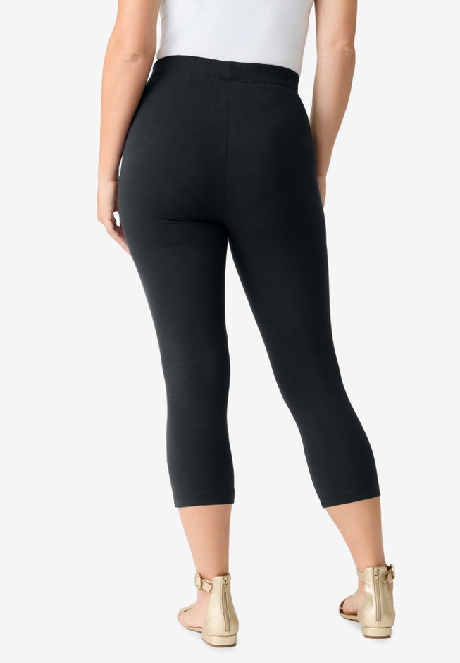 Plus Size Essential Stretch Capri Legging image number 1