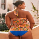 Braid Trim Halter Tankini Top image number null