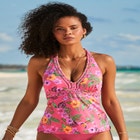 Braid Trim Halter Tankini Top image number null
