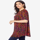 Plus Size Angelina Tunic Top – Short Sleeve, Flowy Fit, Everyday Comfort image number null