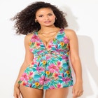 V-Neck Twist Tankini Top image number null