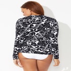 Chlorine Resistant Zip Up Long Sleeve Swim Rash Guard image number null