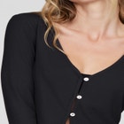 The Cropped Cardigan - Modal Silk Rib image number null