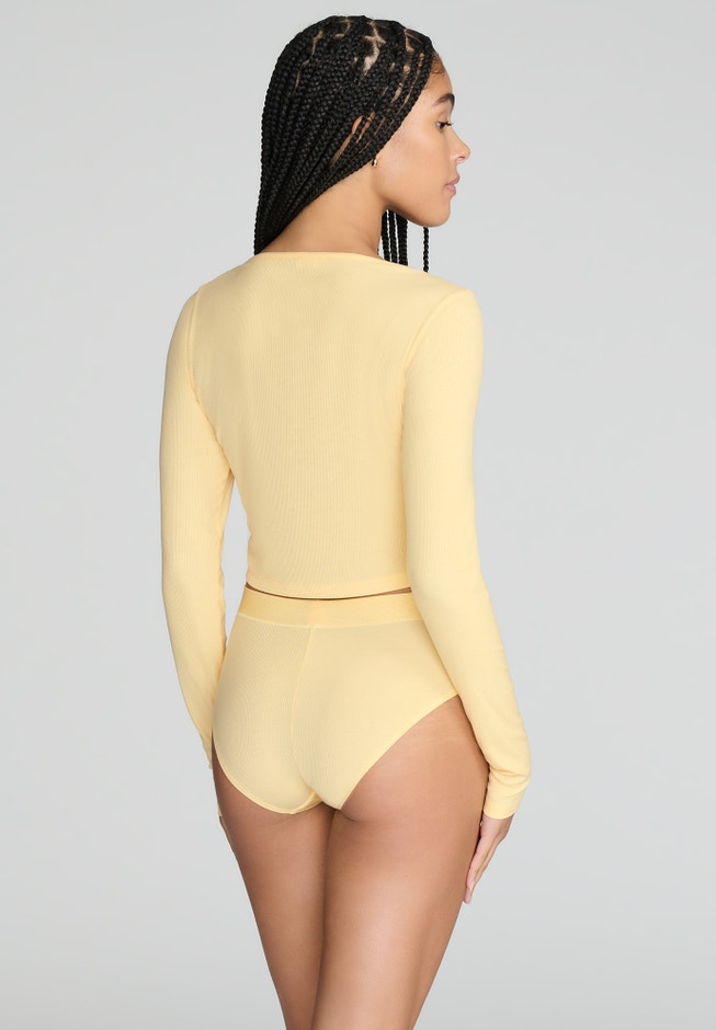 The Cropped Cardigan - Modal Silk Rib image number 2