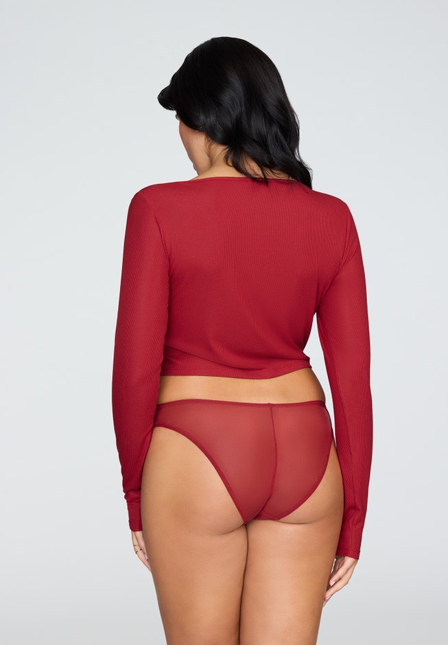 The Cropped Cardigan - Modal Silk Rib image number 2