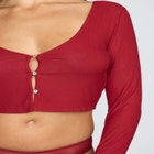 The Cropped Cardigan - Modal Silk Rib image number null